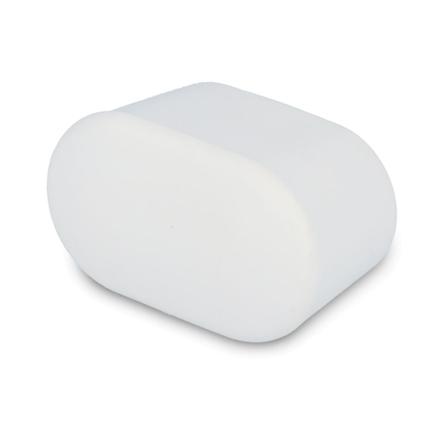 Stuhlbeinkappe oval aus weissem Kunststoff