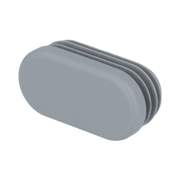 schwarze Lamellenstopfen oval aus Kunststoff