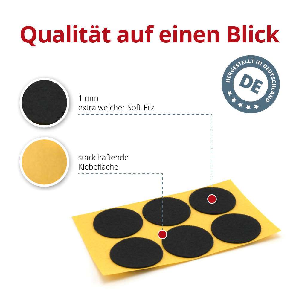 Selbstklebende Möbelgleiter Aus Filz – Runde Gleiter In Dunkelbraun, 10-60 Mm, Für Stühle & Möbel