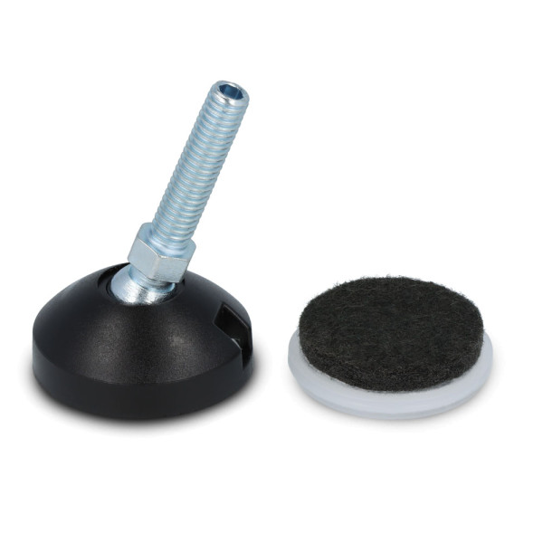 Gewindegleiter schräge Beine mit Filz M6 Gewinde