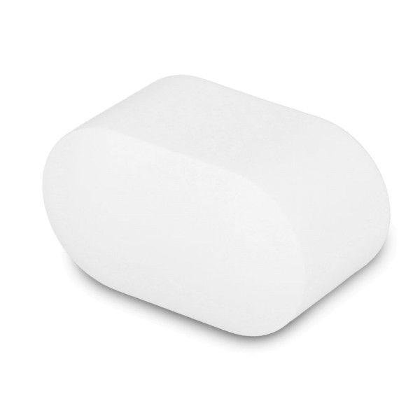 Stuhlbeinkappe oval aus weissem Kunststoff