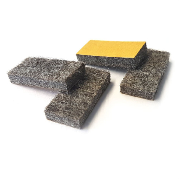 Filzgleiter eckig grau 15 x 25 mm