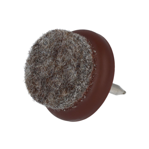 Brauner Nagelgleiter mit Filzgleitfläche.