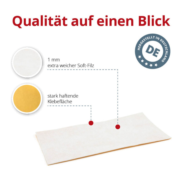 Filzzuschnitt Weiß – 100 X 45 Cm, 100% Polyester, Für Basteln, Nähen, Spielzeug
