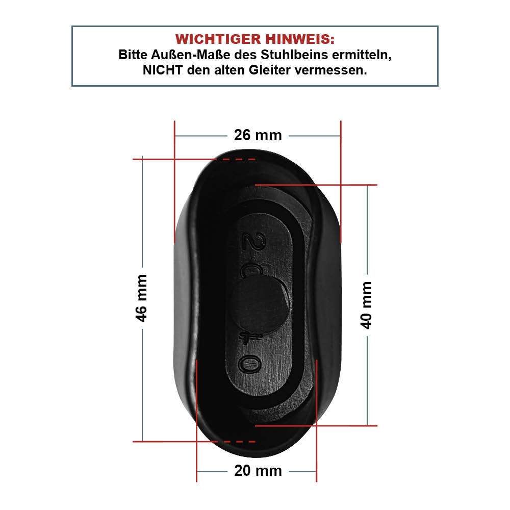 Stuhlbeinkappen oval | für Stahlrohrstühle | AFUNA